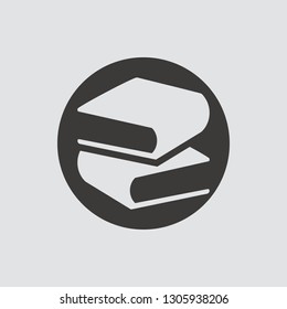 Book icon isolated of flat style. Vector illustration.