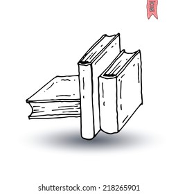 Book icon isolated, illustration vector.