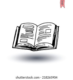 Book icon isolated, illustration vector.