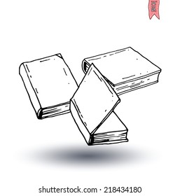 Book icon isolated, illustration vector.