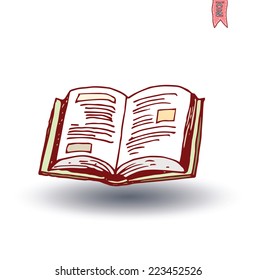 Book icon isolated, illustration vector.