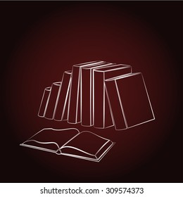 Book icon isolated on dark background
