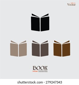 Book icon isolated on gray background.book.vector illustration.  