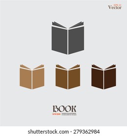 Book icon isolated on gray background.book.vector illustration.