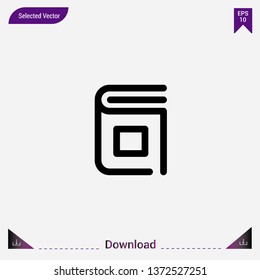 Book icon isolated on grey background.Premium symbol for website design, mobile application, logo, ui.Modern, simple, isolated, flat best quality icon for web site designs or mobile apps.