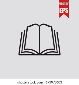 Book icon isolated on grey background.Vector illustration.