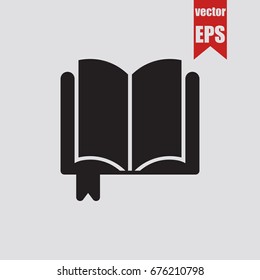 Book icon isolated on grey background.Vector illustration.