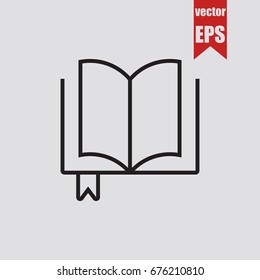 Book icon isolated on grey background.Vector illustration.