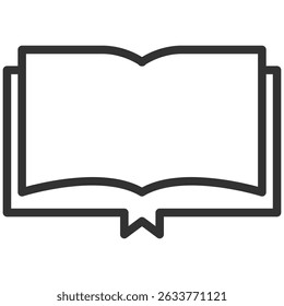 Buchsymbol einzeln auf transparentem Hintergrund. Einfaches Buchsymbol