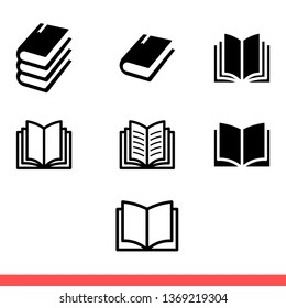 Book icon isolated on white background, reading vector for web or mobile