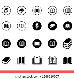 Book icon isolated on white background, reading vector for web or mobile
