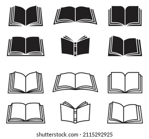 Book icon isolated on white background, vector illustration.