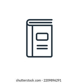 Book icon isolated on a white background. Book symbol for web and mobile apps.