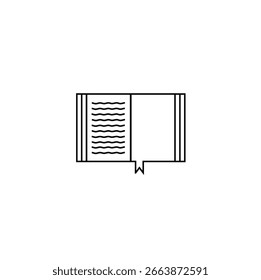 A book icon isolated on white background. Book sketch icon. Flat book outline icon. Book icon illustration. 