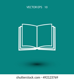 Book icon isolated on white bockground, flat design best vector icon