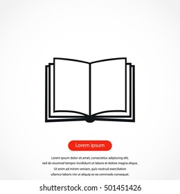 Book icon isolated on white background, flat design best vector icon