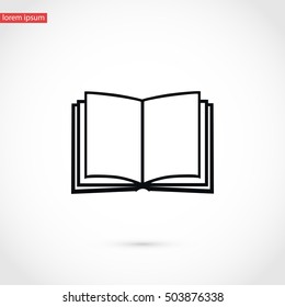 Book icon isolated on white bockground, flat design best vector icon