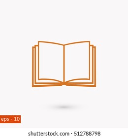 Book icon isolated on white bockground, flat design best vector icon