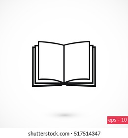 Book icon isolated on white bockground, flat design best vector icon