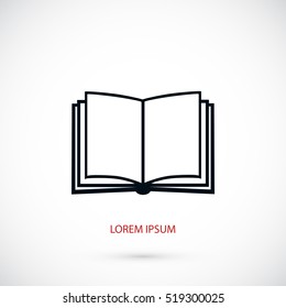 Book icon isolated on white background, flat design best vector icon
