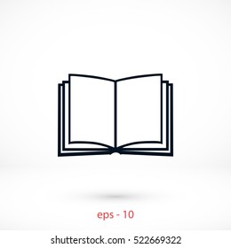 Book icon isolated on white bockground, flat design best vector icon