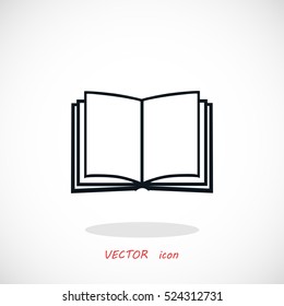 Book icon isolated on white bockground, flat design best vector icon