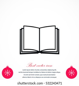 Book icon isolated on white bockground, flat design best vector icon