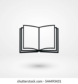 Book icon isolated on white bockground, flat design best vector icon