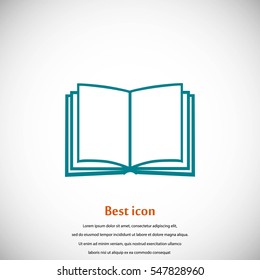 Book icon isolated on white bockground, flat design best vector icon
