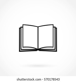 Book icon isolated on white bockground, flat design best vector icon