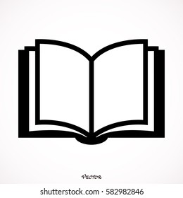 Book icon isolated on white bockground, vector.