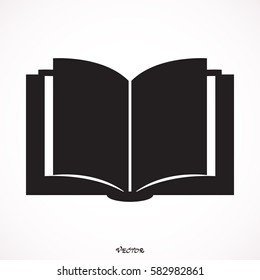 Book icon isolated on white bockground, vector.