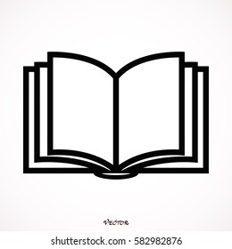 Book icon isolated on white bockground, vector.