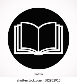Book icon isolated on white bockground, vector.