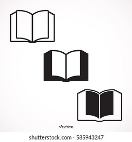 Book icon isolated on white bockground, vector.