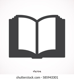 Book icon isolated on white bockground, vector.