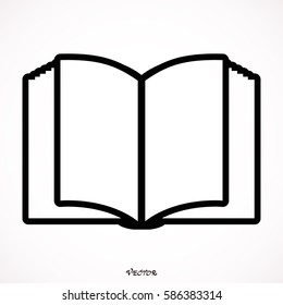 Book icon isolated on white bockground, vector.
