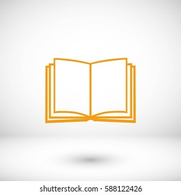Book icon isolated on white bockground, flat design best vector icon