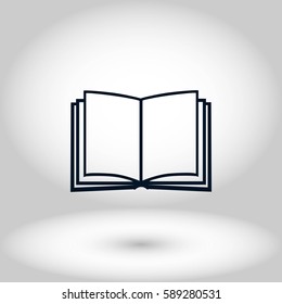 Book icon isolated on white bockground, flat design best vector icon