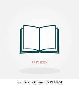 Book icon isolated on white bockground, flat design best vector icon