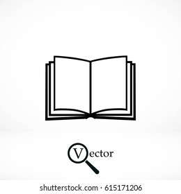 Book icon isolated on white bockground, flat design best vector icon