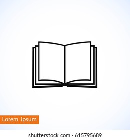 Book icon isolated on white bockground, flat design best vector icon