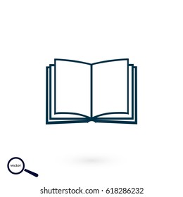 Book icon isolated on white bockground, flat design best vector icon