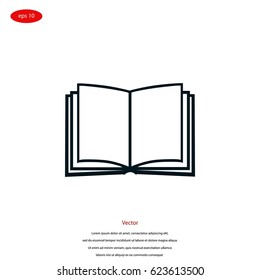 Book icon isolated on white bockground, flat design best vector icon