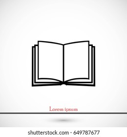 Book icon isolated on white bockground, flat design best vector icon