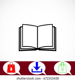 Book icon isolated on white bockground, flat design best vector icon