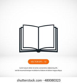 Book icon isolated on whitebackground, flat design best vector icon