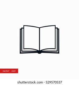 Book icon isolated on whitebackground, flat design best vector icon