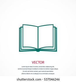 Book icon isolated on whitebackground, flat design best vector icon