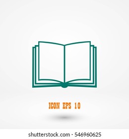 Book icon isolated on whitebackground, flat design best vector icon